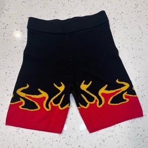 Flame Detail Biker Shorts